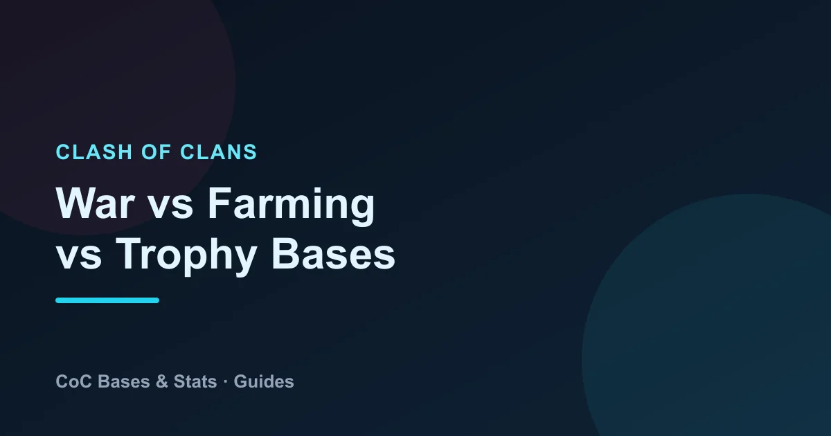 War vs Farming vs Trophy Bases in Clash of Clans